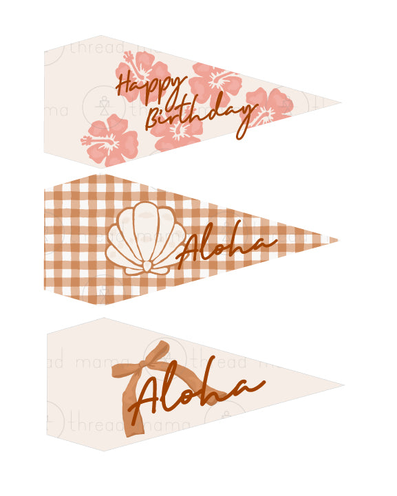 Hawaiian Birthday - Tags and Flags