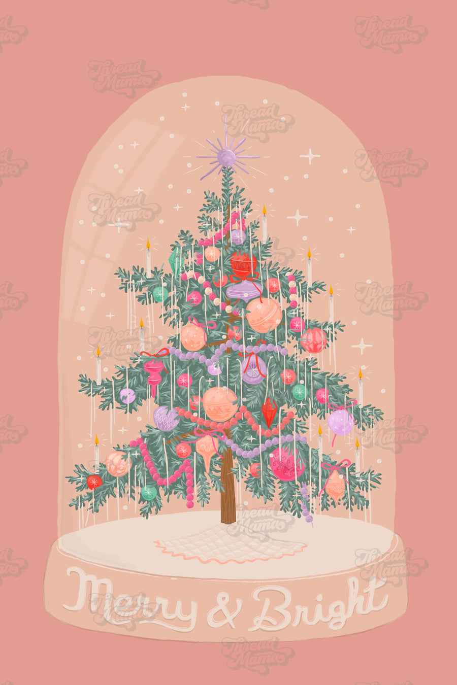 Snow Globe Christmas Tree - Set / Opal + Olive x Thread Mama