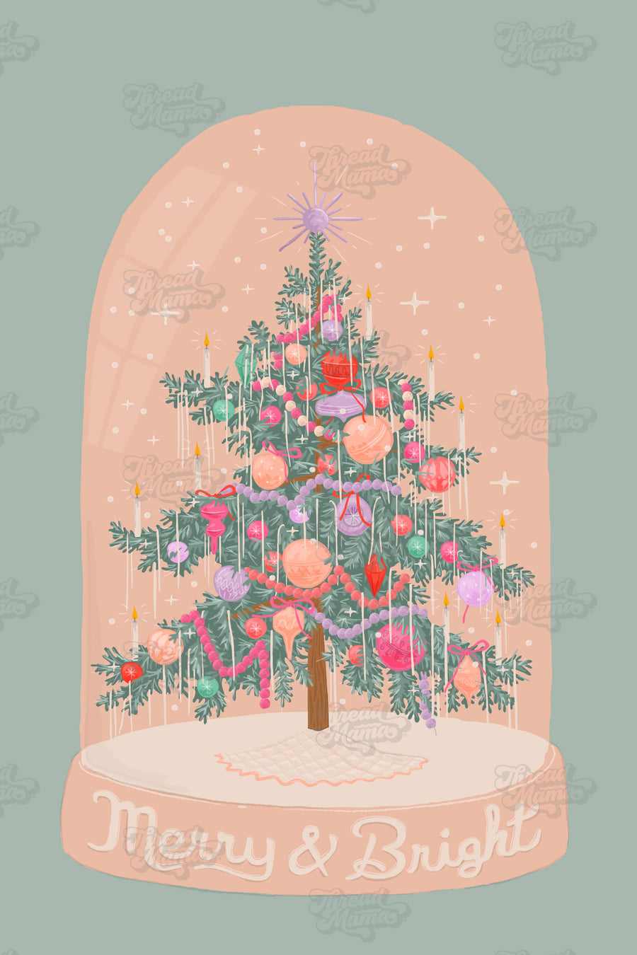 Snow Globe Christmas Tree - Set / Opal + Olive x Thread Mama