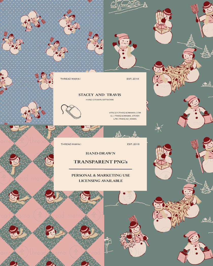 Snowman Couple Holiday Elements