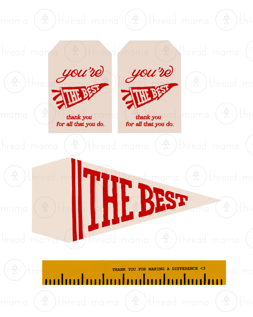 Teacher Appreciation Tags and Flags (Vol.6)