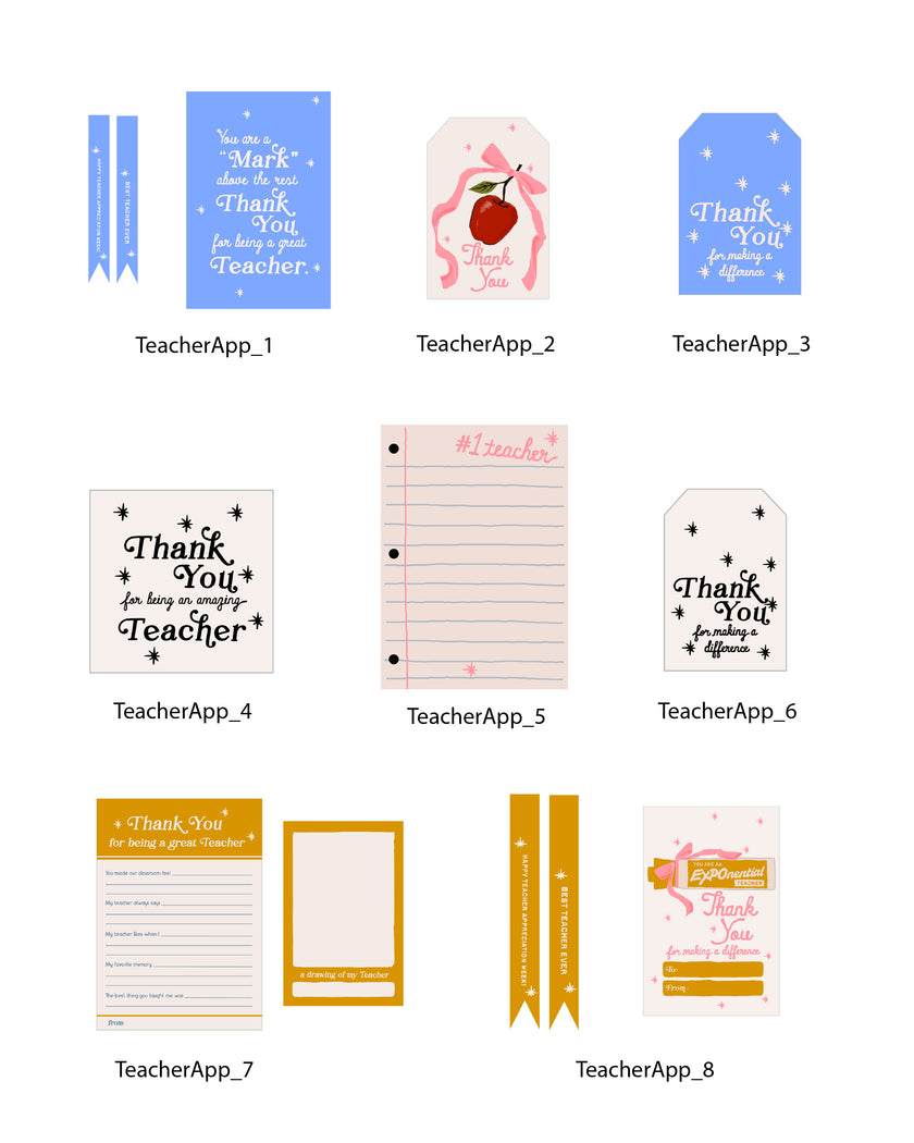 Teacher Appreciation Tags and Flags (Vol.5)