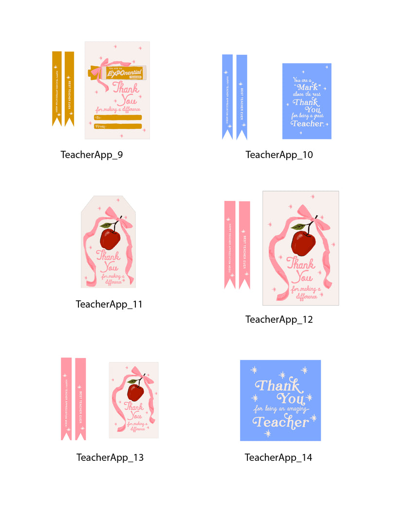 Teacher Appreciation Tags and Flags (Vol.5)