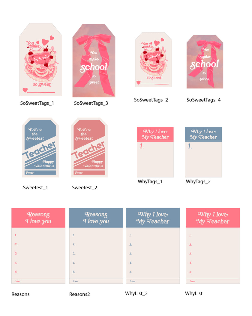 Teacher Valentine's Tags - (Vol.5)