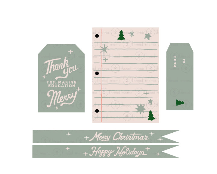 Holiday Teacher Appreciation Tags & Flags (Vol.4)