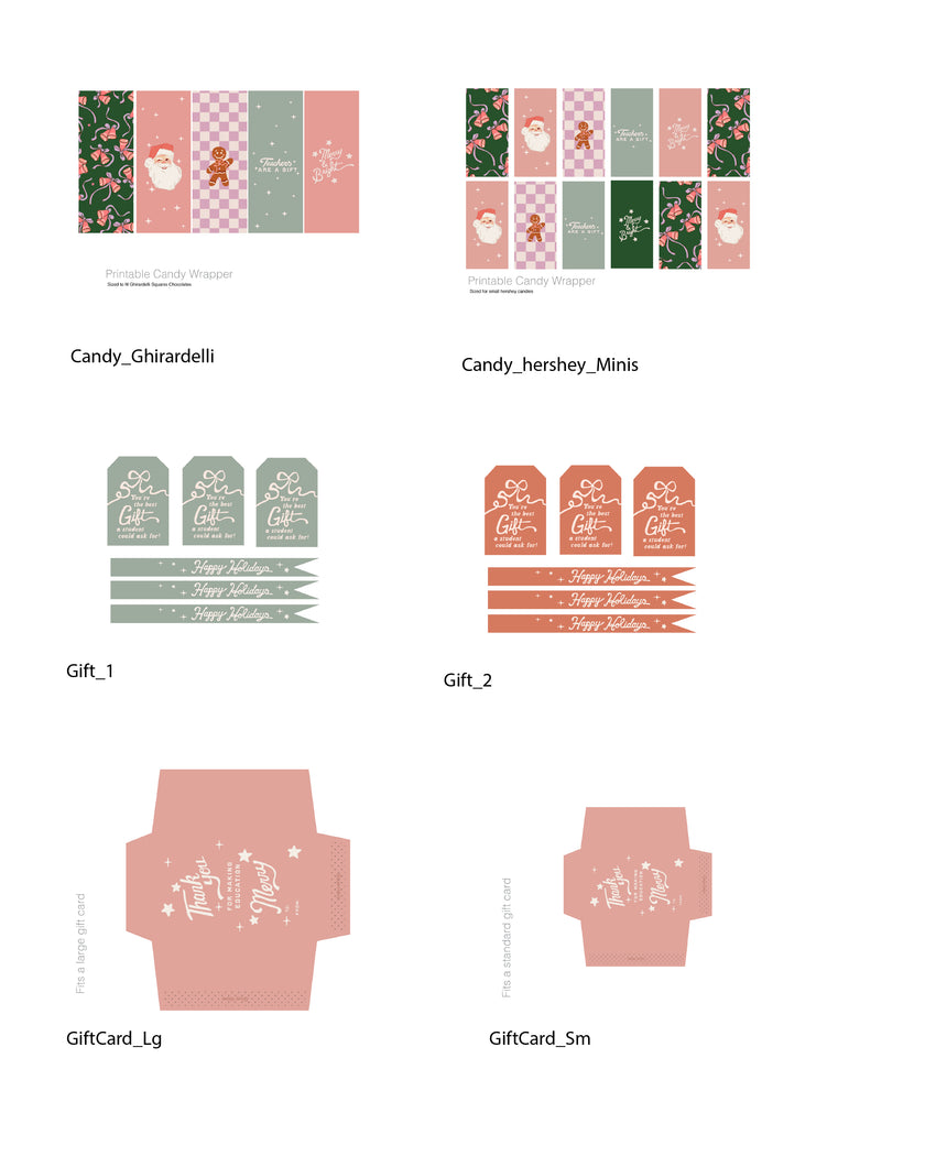 Holiday Teacher Appreciation Tags & Flags (Vol.4)