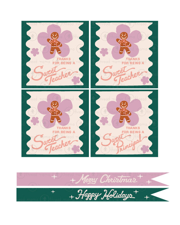 Holiday Teacher Appreciation Tags & Flags (Vol.4)