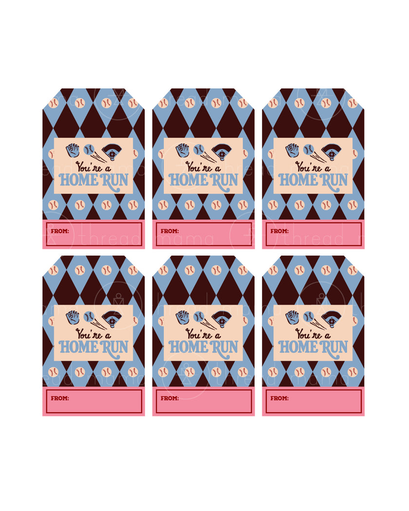 Valentine's Tags - Baseball / Softball