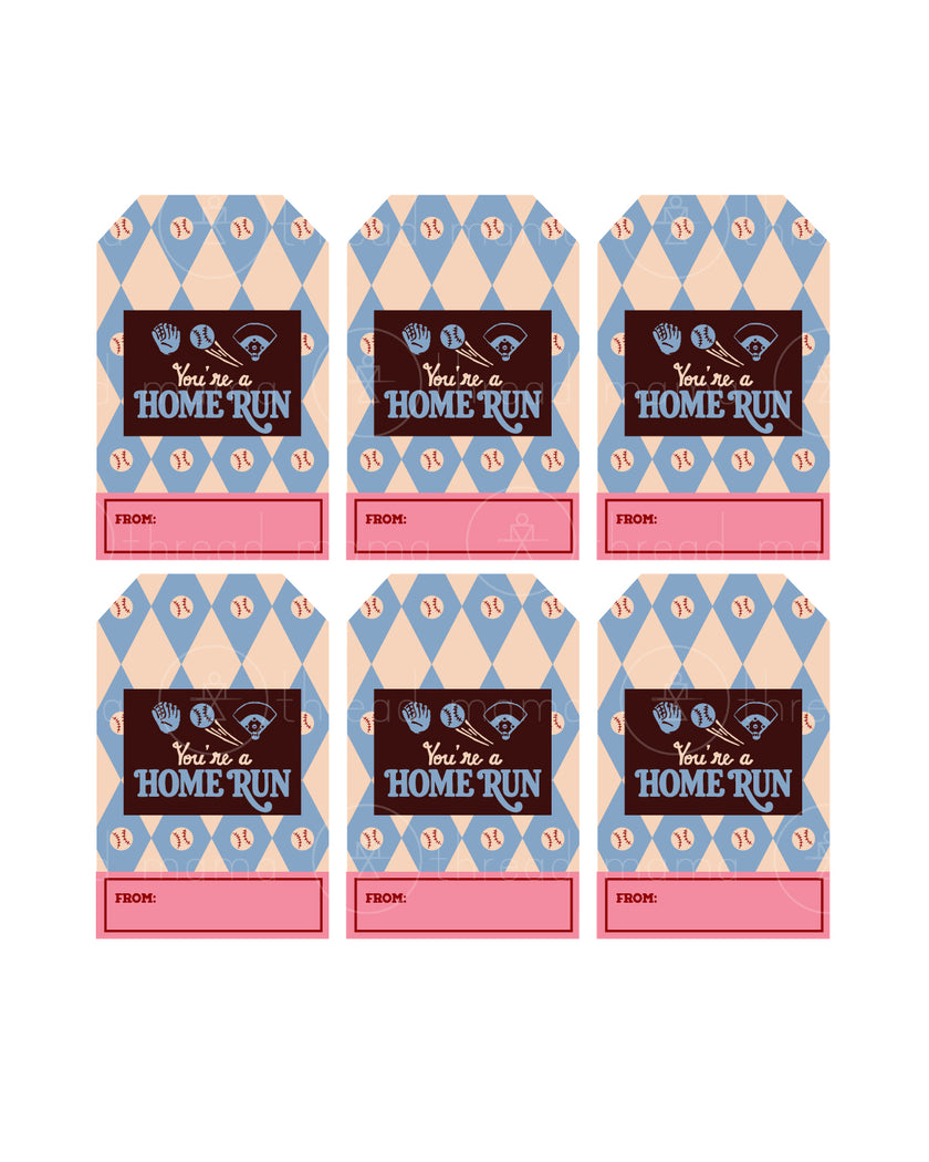 Valentine's Tags - Baseball / Softball