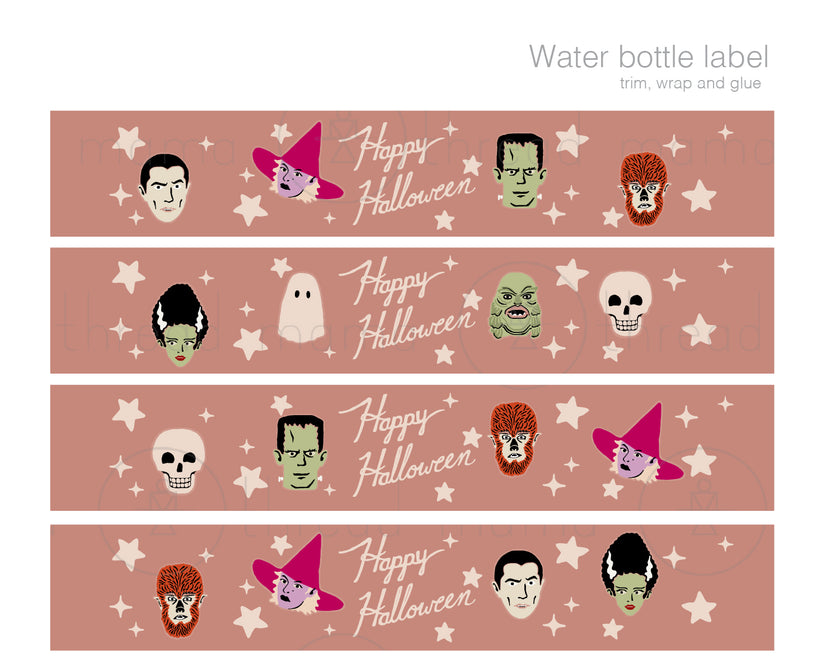 Halloween Candy Wrappers and Water Bottle labels - (Vol.4)