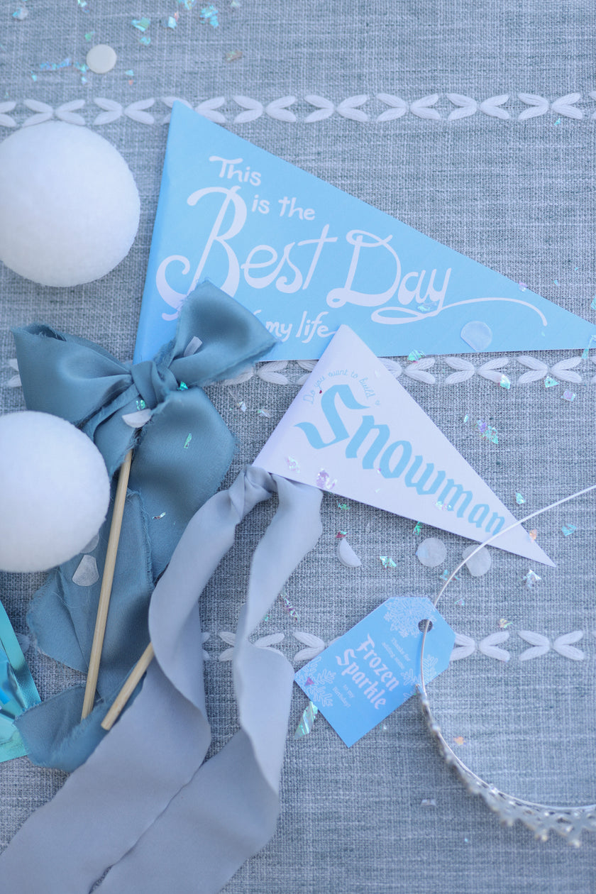 Frozen Birthday Tags and Flags in collaboration with @myfourwonders