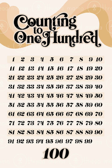 Counting to 100 Chart - Gem Collection (Printable Poster)