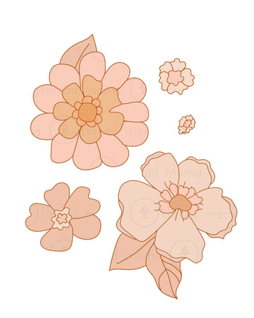 Pattern 47C Flowers - Set (Graphic Elements)