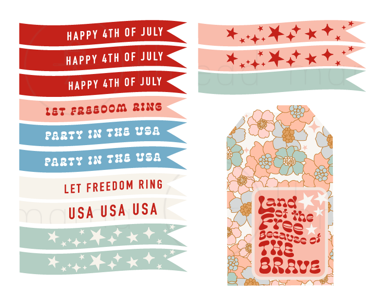 4th of July Tags and Flags (Vol.2)