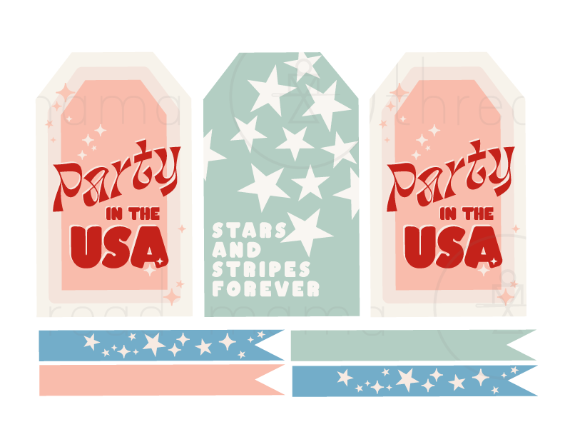 4th of July Tags and Flags (Vol.2)