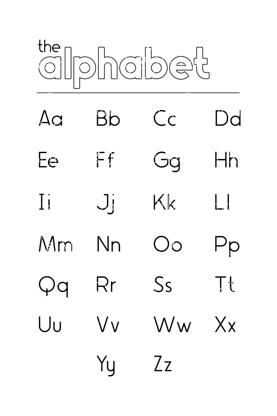 Printable Alphabet Chart Black And White