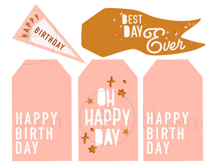 Generic Birthday Tags and Flags