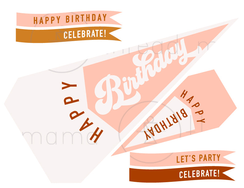 Generic Birthday Tags and Flags