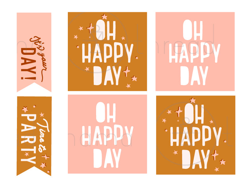 Generic Birthday Tags and Flags