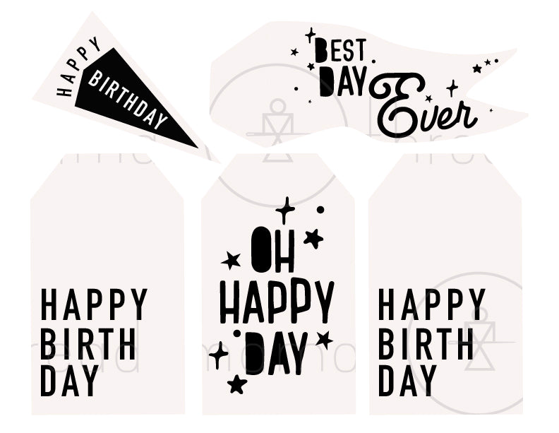 Generic Birthday Tags and Flags