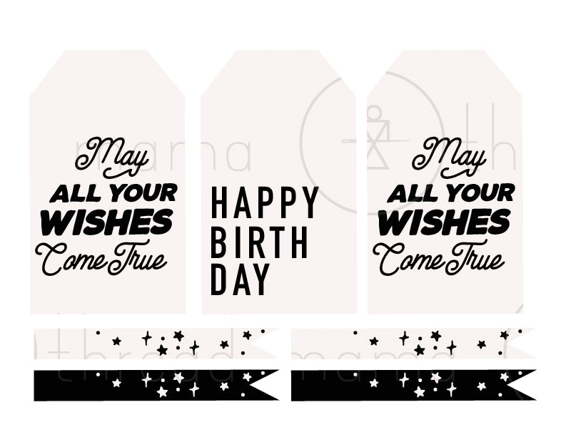 Generic Birthday Tags and Flags