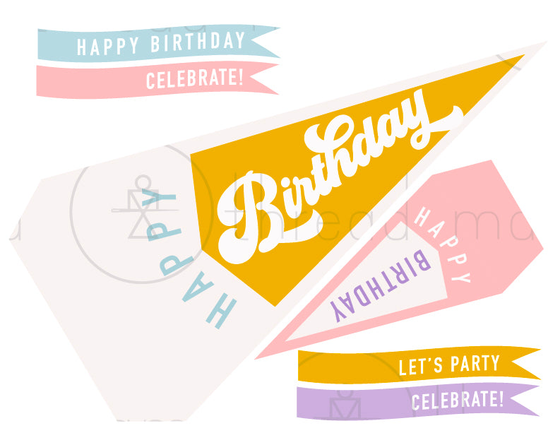 Generic Birthday Tags and Flags