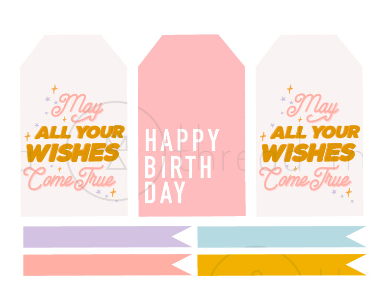 Generic Birthday Tags and Flags