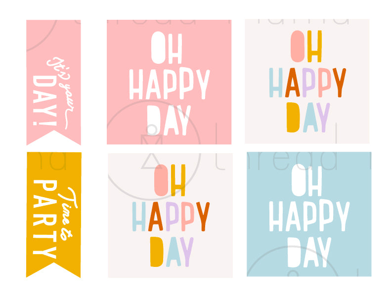 Generic Birthday Tags and Flags
