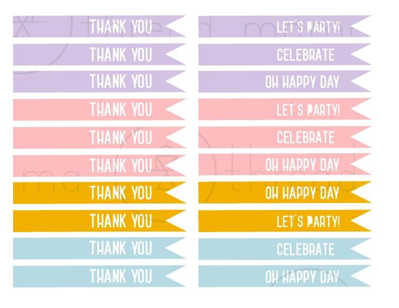 Generic Birthday Tags and Flags