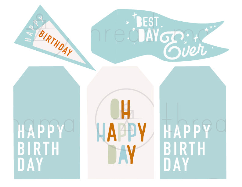 Generic Birthday Tags and Flags