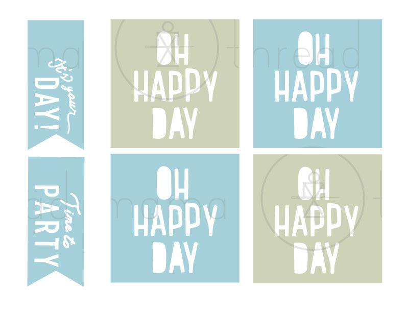 Generic Birthday Tags and Flags
