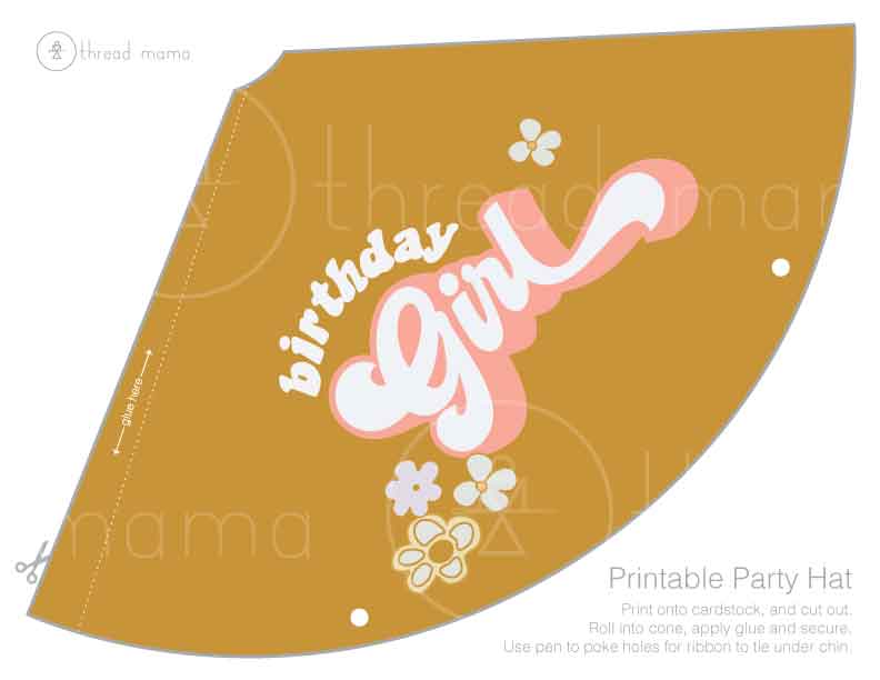 Birthday Girl (Printable Party Hat) for Free Printable Party Hat Template