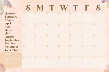 Days & Calendar - Gem Collection (Printable Poster)