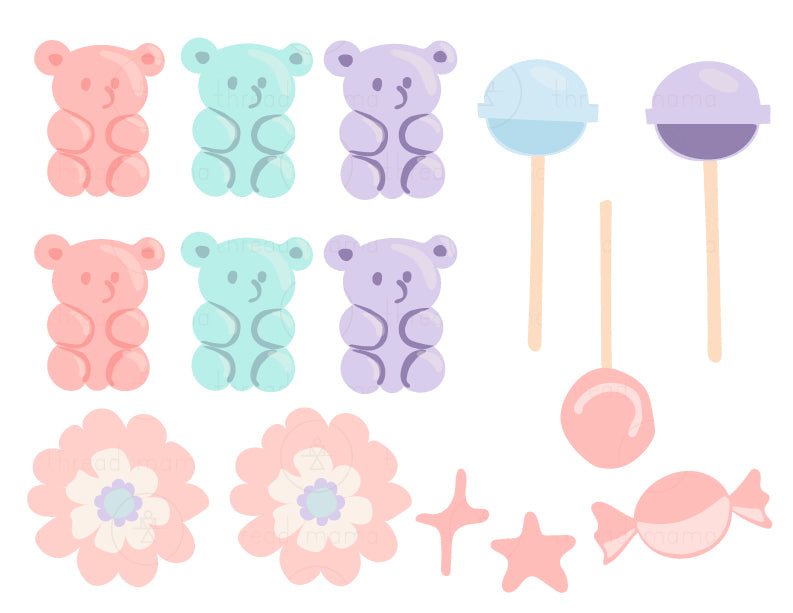 Sugar Birthday Party Tags & Flags