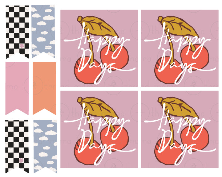 Happy Days - Birthday Tags and Flags (Set)