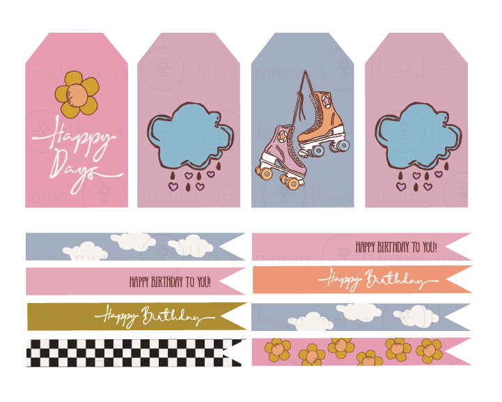Happy Days - Birthday Tags and Flags (Set)