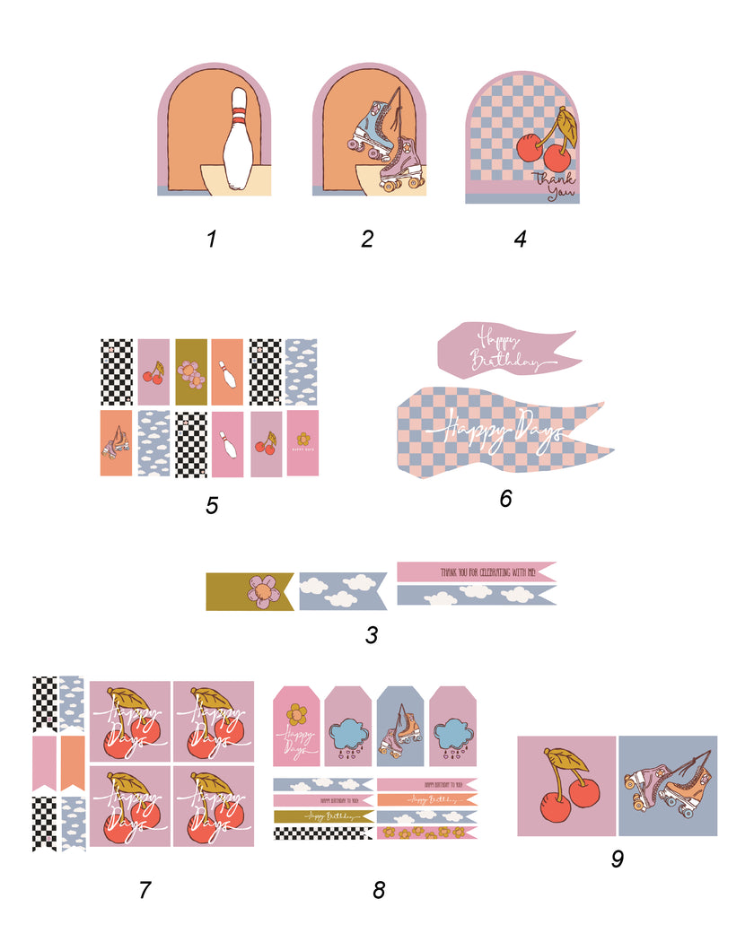 Happy Days - Birthday Tags and Flags (Set)