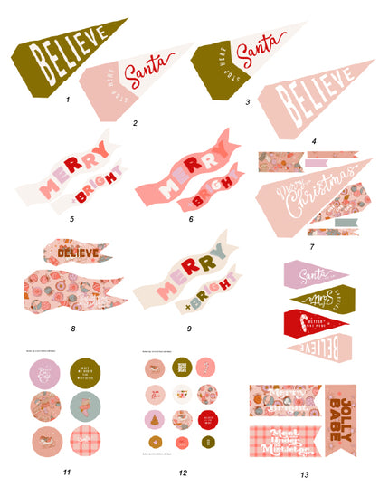 Christmas Tags, Flags - (Vol.2)