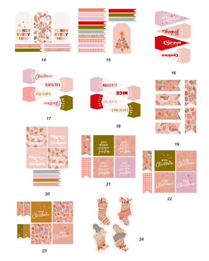 Christmas Tags, Flags - (Vol.2)