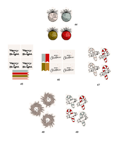 Christmas Tags, Flags - Black & White - (Vol.2)