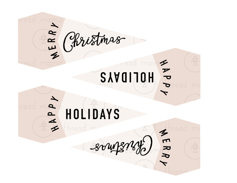 Christmas Tags, Flags - Black & White - (Vol.2)