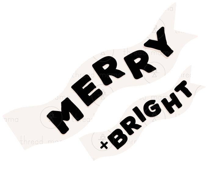 Christmas Tags, Flags - Black & White - (Vol.2)