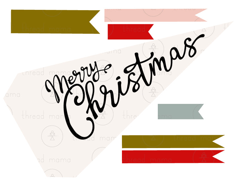 Christmas Tags, Flags - Black & White - (Vol.2)