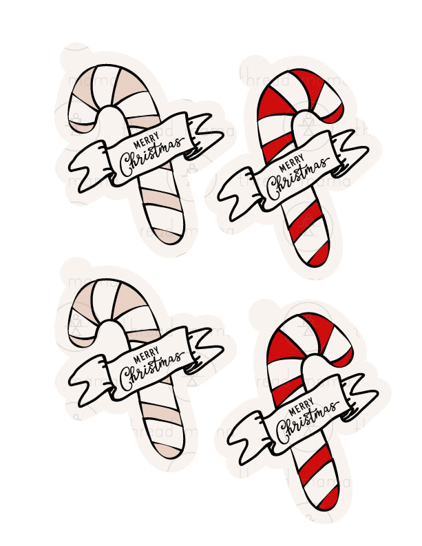 Christmas Tags, Flags - Black & White - (Vol.2)