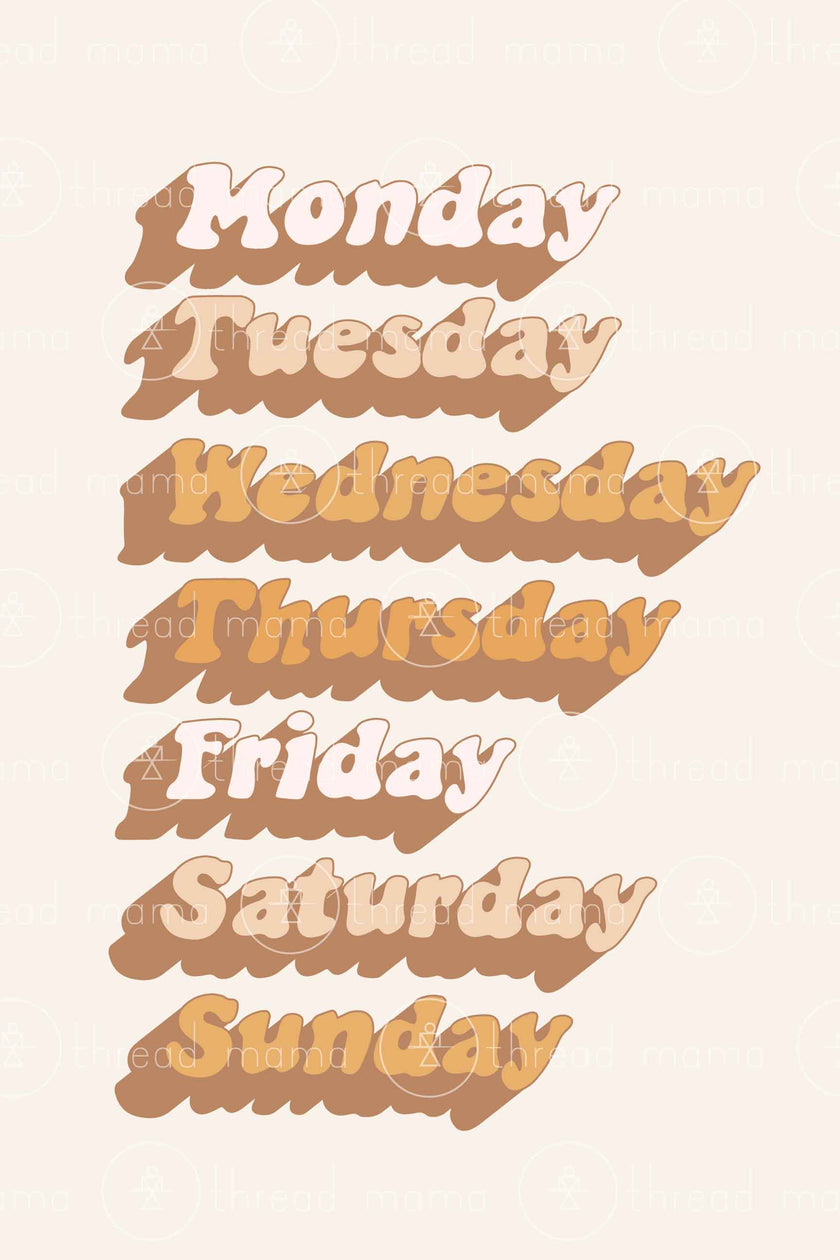 Days of The Week (Printable Poster)