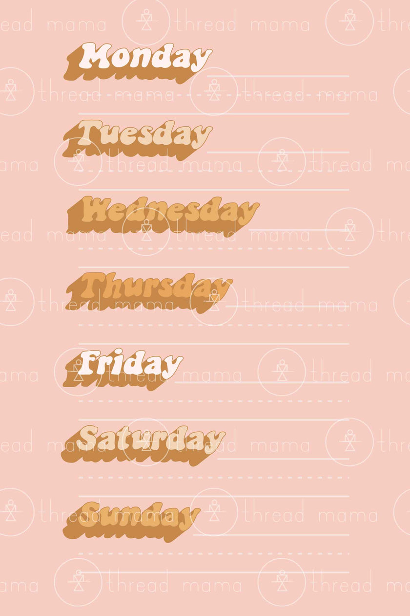 Days of The Week (Printable Poster)