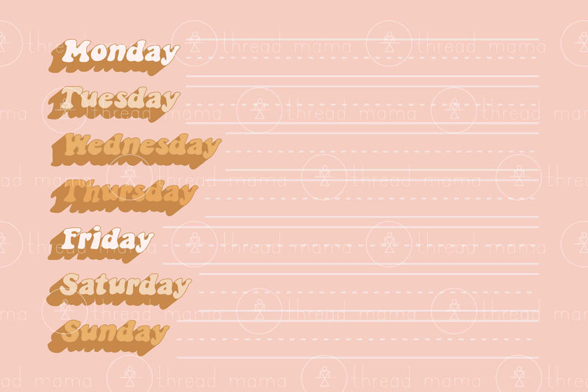 Days of The Week (Printable Poster)