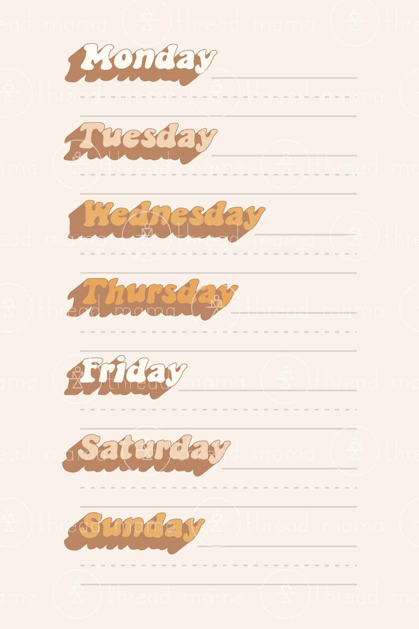 Days of The Week (Printable Poster)
