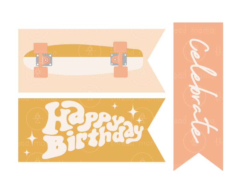Skater Party Printables (3 Color Options)