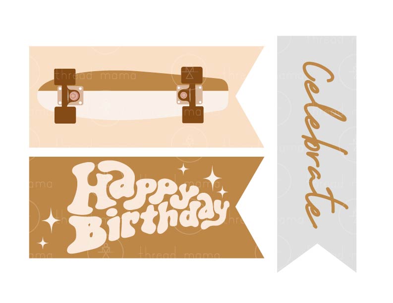 Skater Party Printables (3 Color Options)